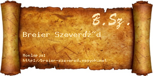 Breier Szeveréd névjegykártya